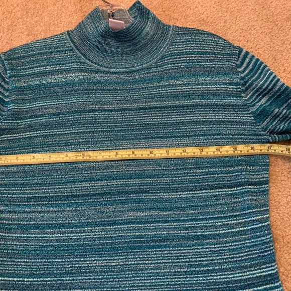 2/$20 - Teal Blue Marled look Mock Turtleneck Sweater - Picture 5 of 6